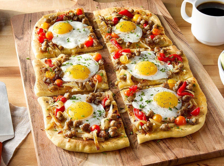 Sunny Side Up Breakfast Sausage Pizza