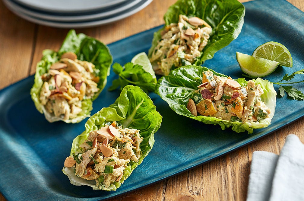 Image of Healthy Greek Yogurt Chicken Salad made with delicious Moroccan flavors like cinnamon, cumin, and turmeric. 