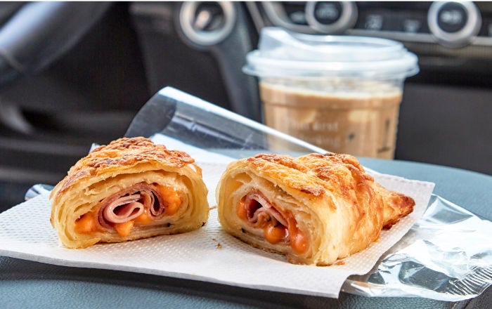 Ham and Cheese stuffed croissant