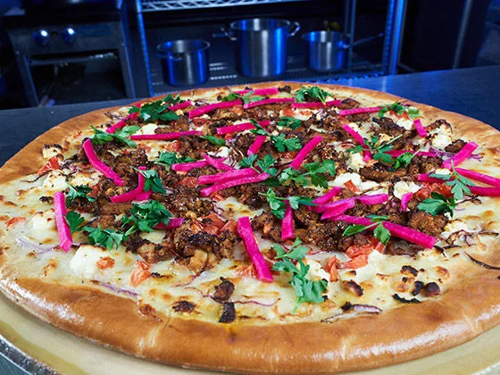 Chicken Shawarma Pizza Plated