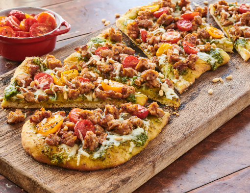 Pesto Flatbread Pizza Recipe