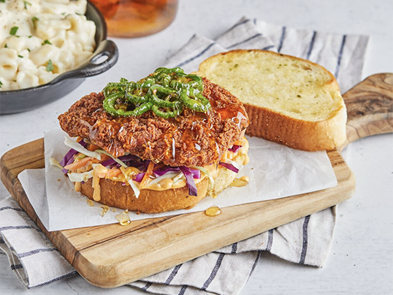 Image of honey jalapeno chicken sandwich.
