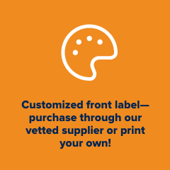 Customized Front Label-Purchase Through our vetted supplier
