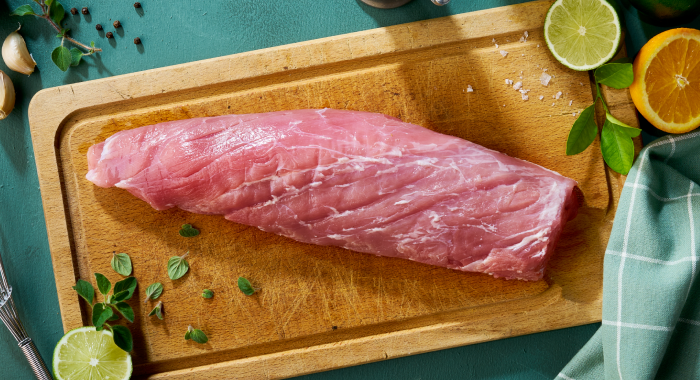 Raw boneless pork tenderloin