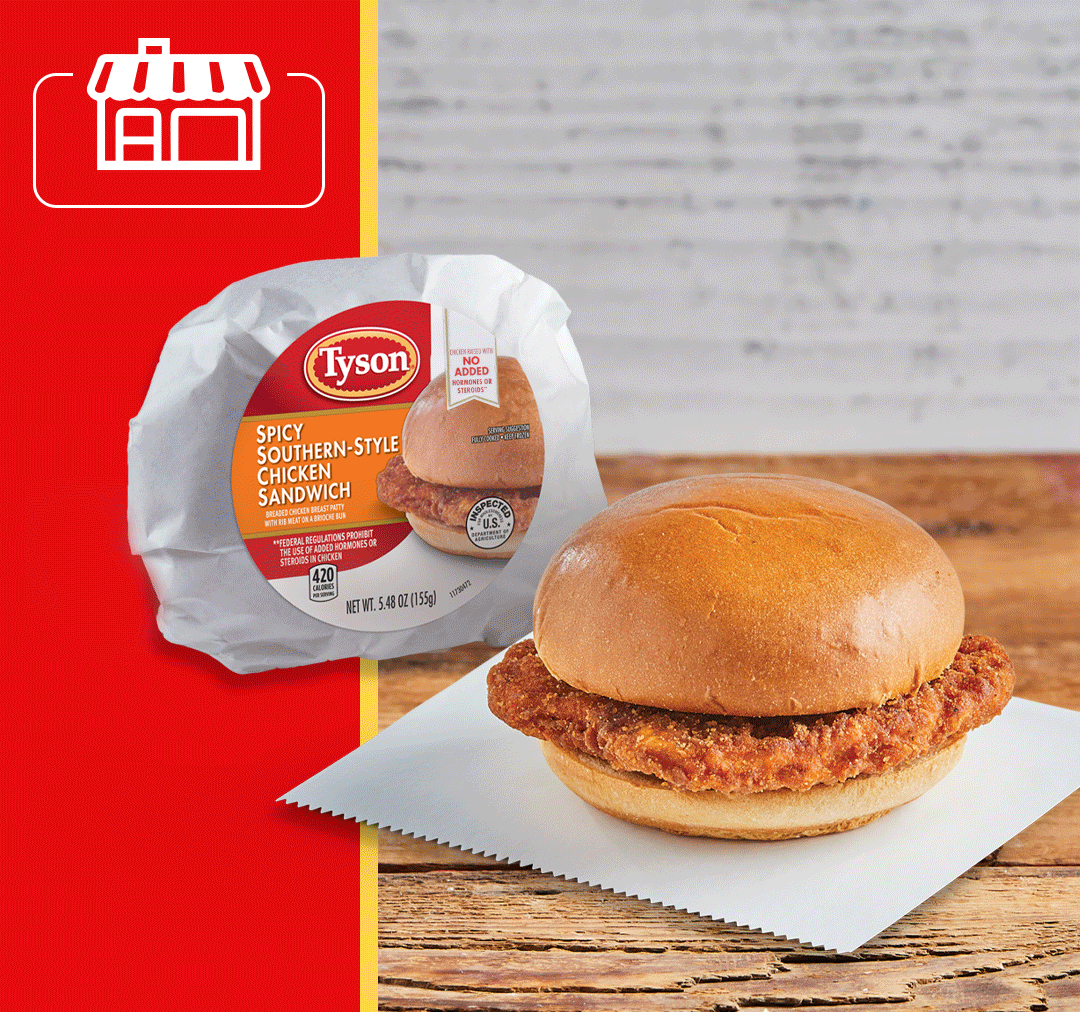 C-store offerings including The Pub® Burger, Tyson® Southern-Style Chicken Sandwich, Tyson® Hot Snacks, Bosco® Breadsticks and Jimmy Dean® brand products