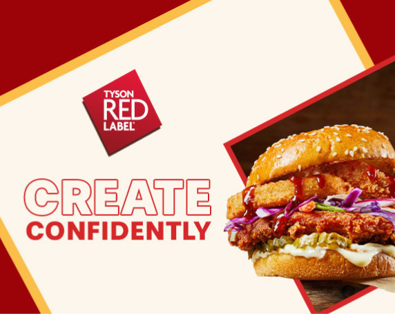 Create Confidently TRL Header with crispy chicken filet sandwich