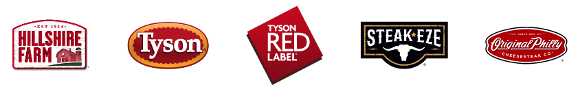 Hillshire Farms, Tyson, Tyson Red Label, Steak-eze and Original Philly logo image
