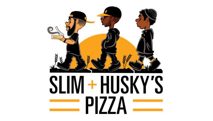 Slim + Husky's Pizza logo